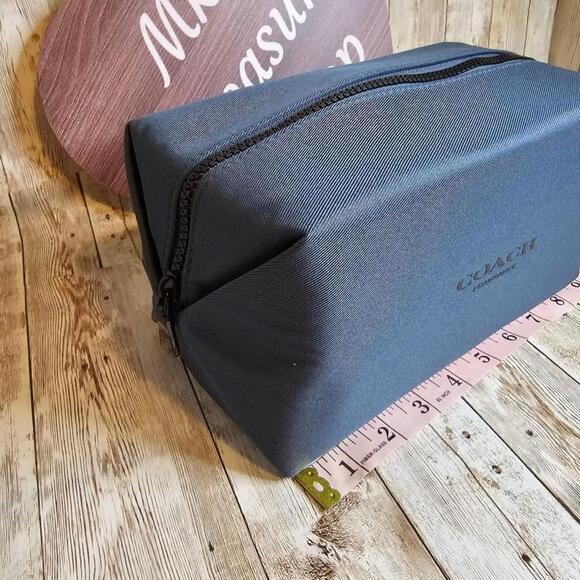 Unisex Coach Blue Toiletry Bag - Picture 4 of 7